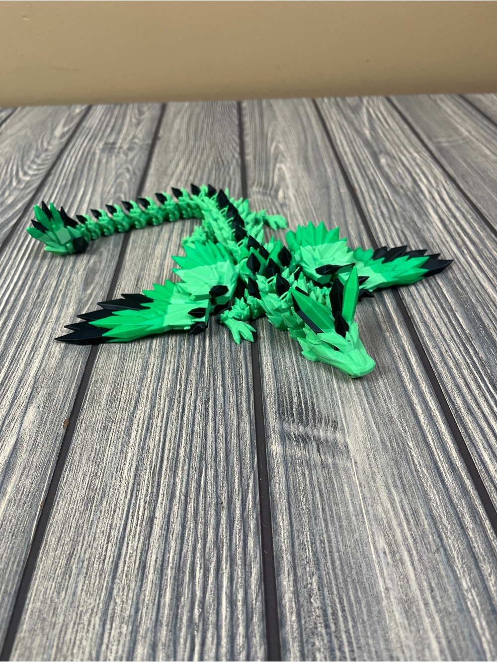 3D Printed Emerald and Black Dragon Fidget Toy